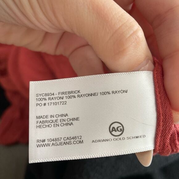 Ag Adriano Gold Schmied Crinkle Blouse 3/4 Sleeve Front Pockets Small - Picture 5 of 5